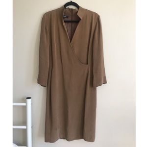 Lafayette 148 faux wrap silk dress